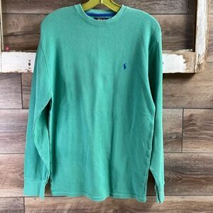 Polo Ralph Lauren Black Label Pullover Long Sleeve Thermal Shirt, Medium,Green